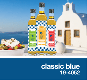 Classic blue in labels