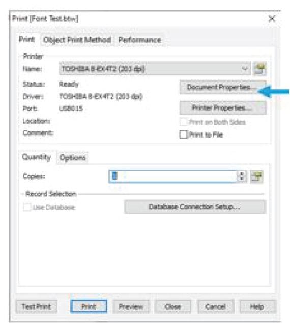 changing label printer density instructions