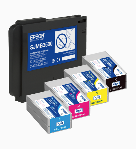 Epson TM-C3500 Ink Cartridge Bundle Pack (CMYK) & Maintenance box