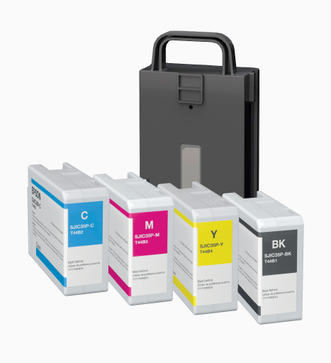 Epson ColorWorks C6010A & C6510A Ink Cartridge Bundle Pack (CMYK) & Maintenance Box